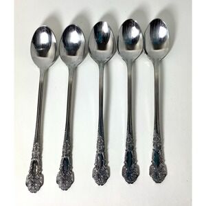Reed And Barton Renaissance 18/10 Stainless Steel 5 Iced Tea Spoons